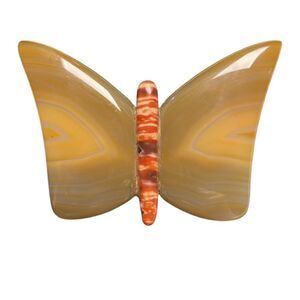 Large Vintage Agate & Jasper Butterfly Brooch
